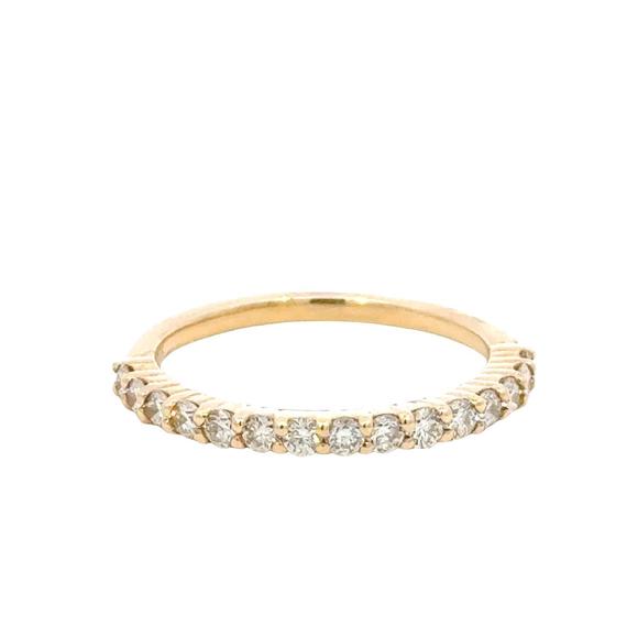 NEW AAMIAA 0.52 carat natural diamond half-eternity band ring - size 6.5 in 14k